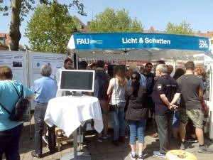 photo of the AOT-TP market stand at the Marktplatz of Erlangen