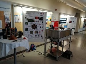 Photograph showing the equipment prepared for the Lange Nacht der Wissenschaften 2019
