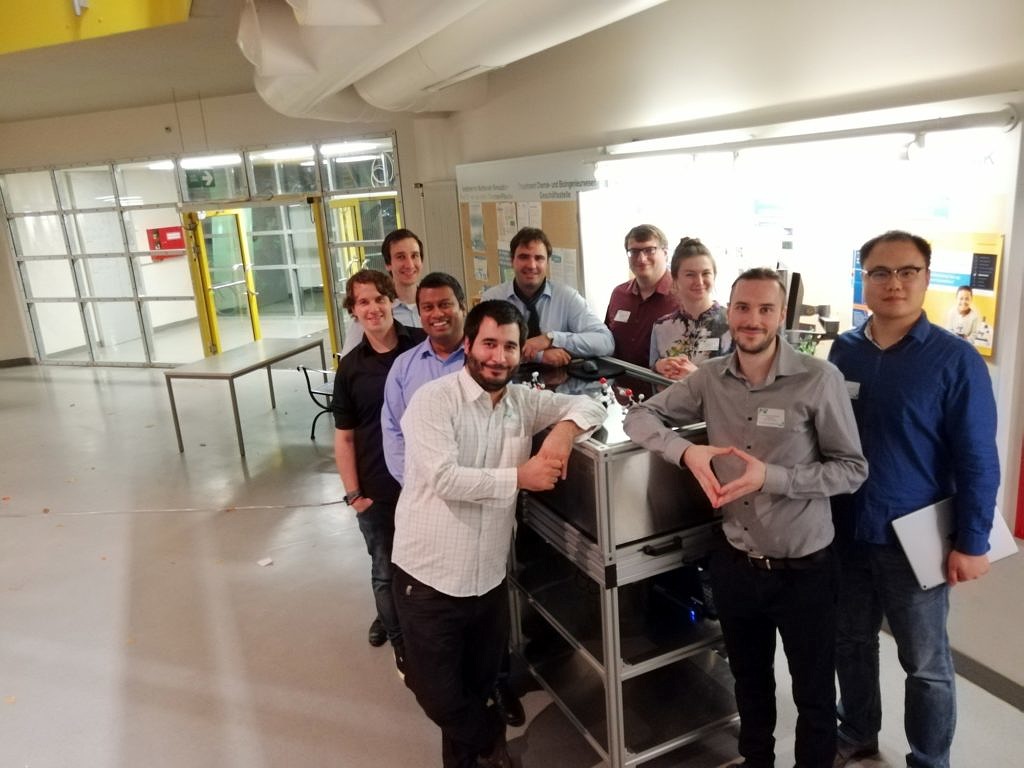 Photo of the AOT-TP team after the Lange Nacht der Wissenschaften has finished