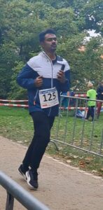 photo showing Pranay Chittem during the Run Against Cancer 2024