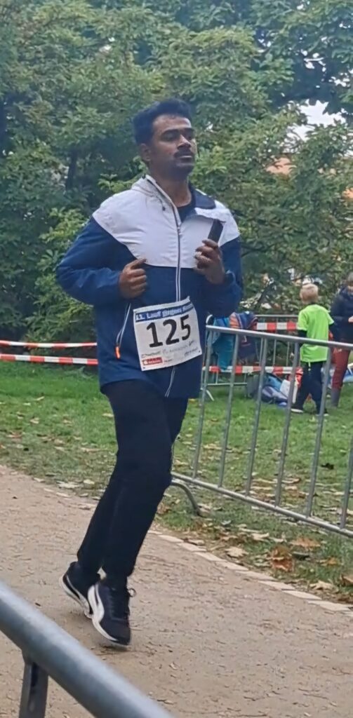 photo showing Pranay Chittem during the Run Against Cancer 2024
