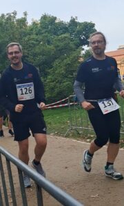 photo showing Paul Damp and Michael Rausch during the Run Against Cancer 2024