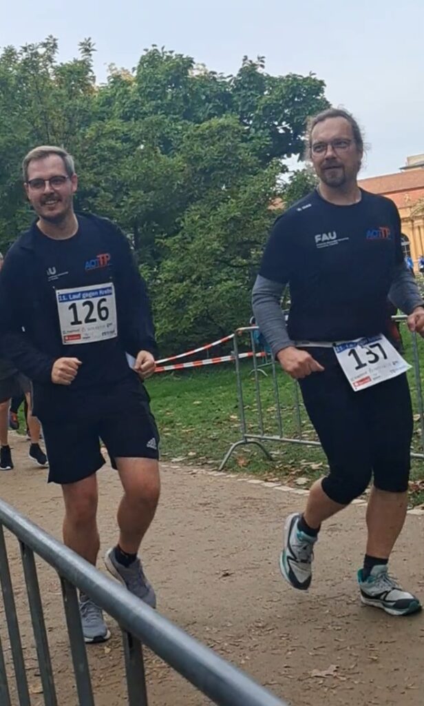 photo showing Paul Damp and Michael Rausch during the Run Against Cancer 2024