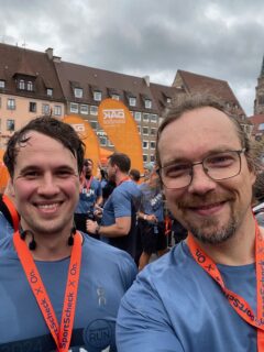 Tobias Klein and Michael Rausch after the City Run Nürnberg 2024