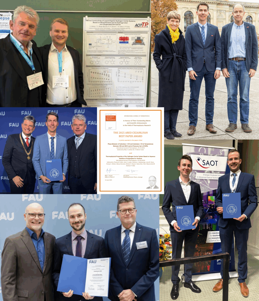 collection of pictures summarizing the awards collected by the team of AOT-TP in 2025